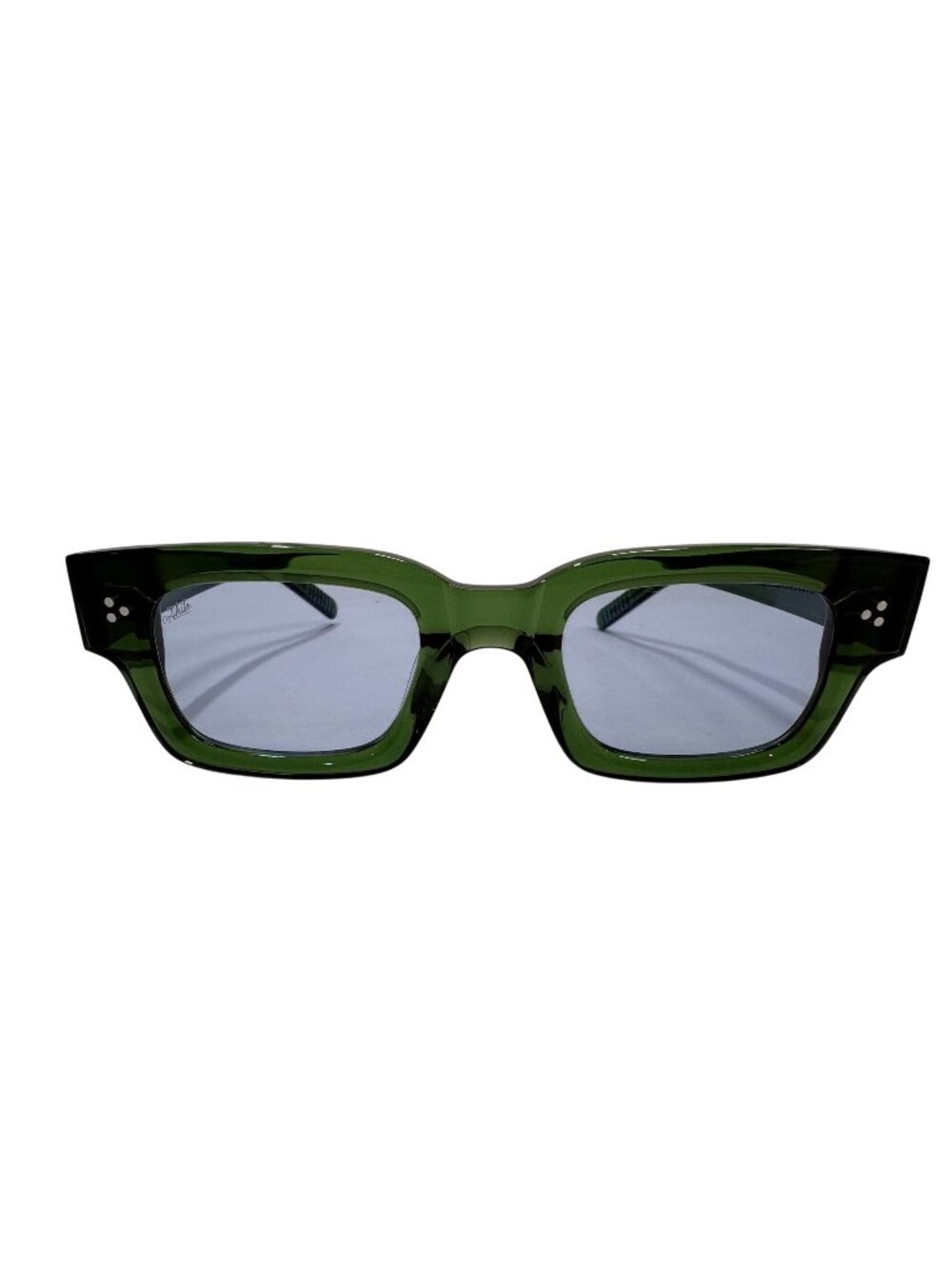 Akila Syndicate Sunglasses in Translucent Green With Blue Lens